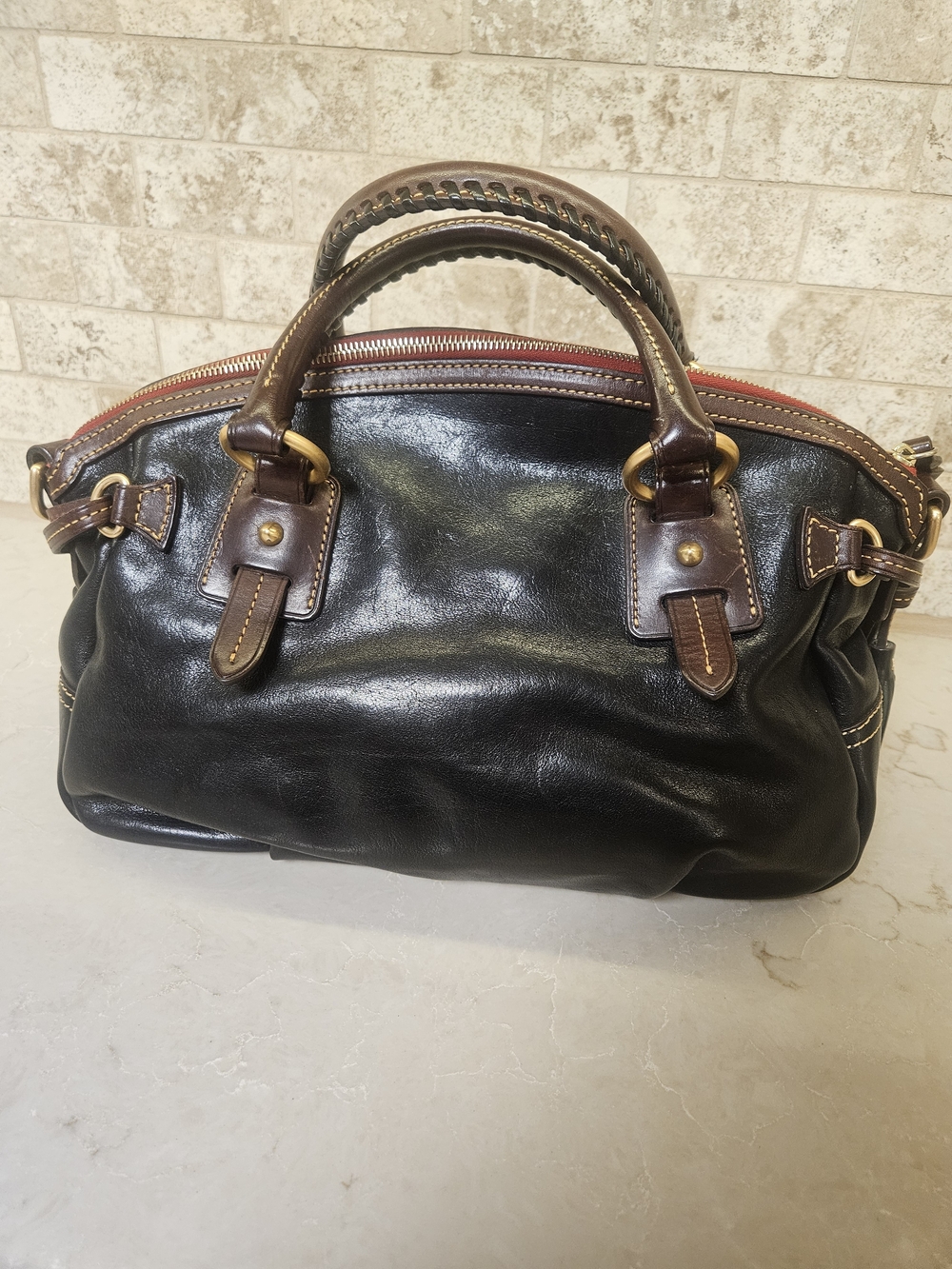 Dooney and Bourke Toledo Flourentine Medium Black Mail Satchel - Picture 4 of 11